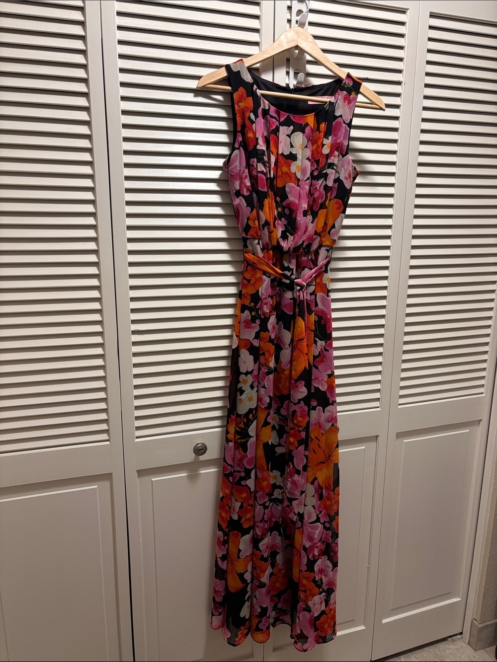 Eliza J Floral Chiffon Maxi Dress
